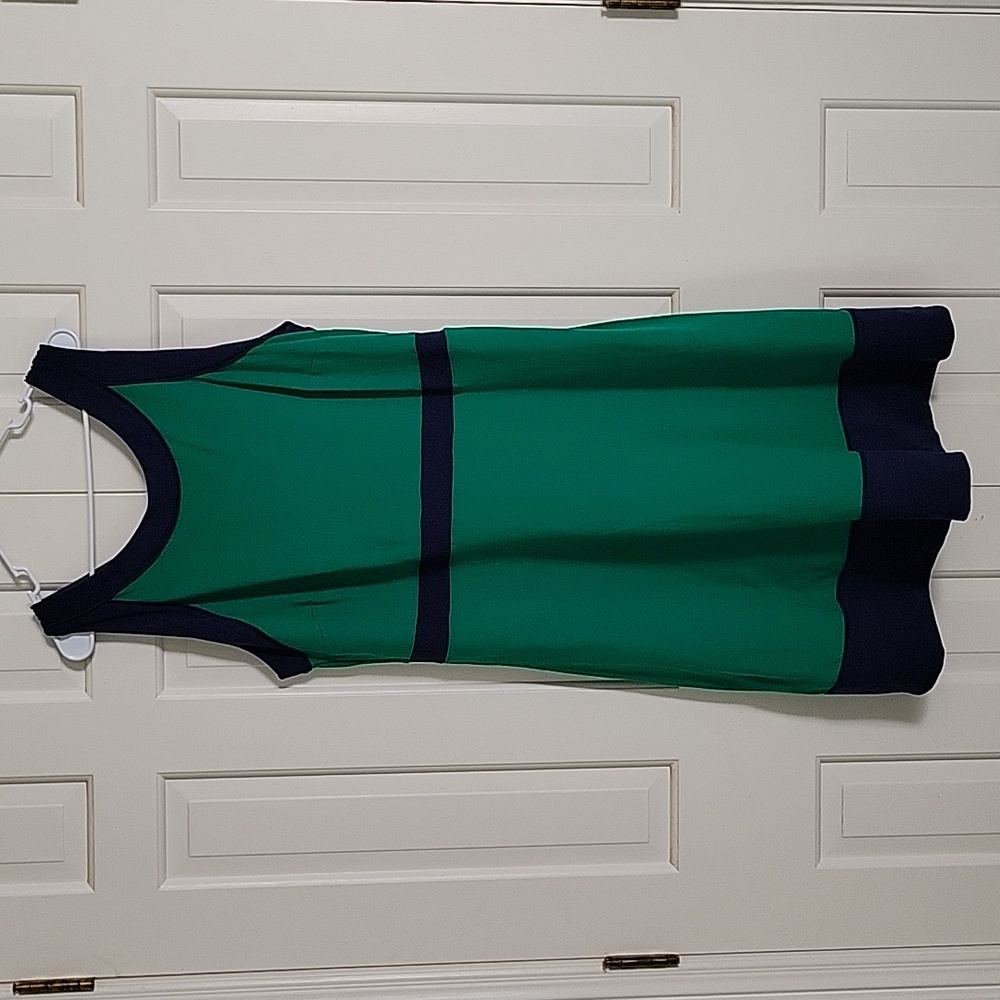 Lands End womens green and blue sleeveless dress sz 22w